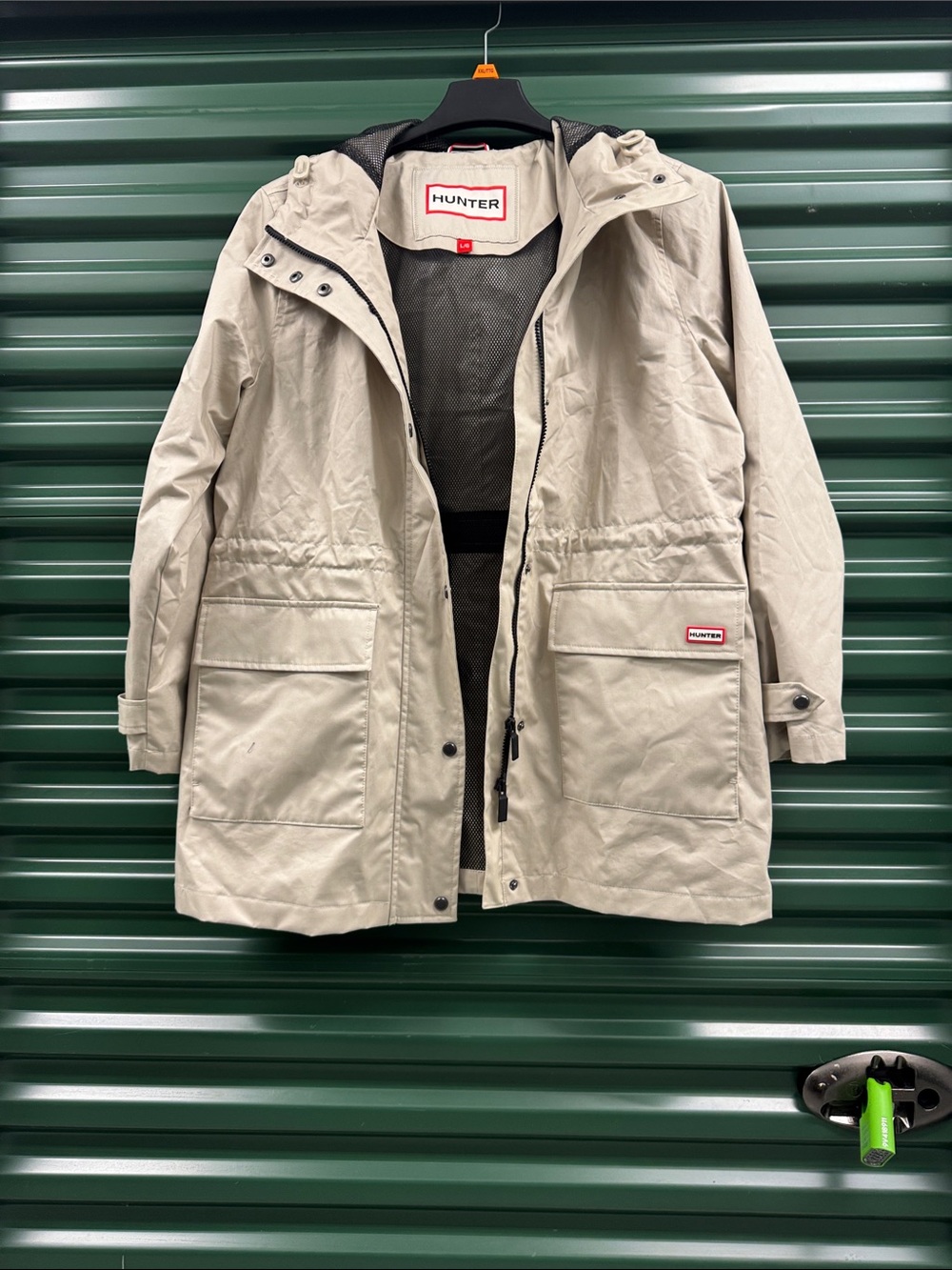 Hunter Beige Hooded Trench Coat
